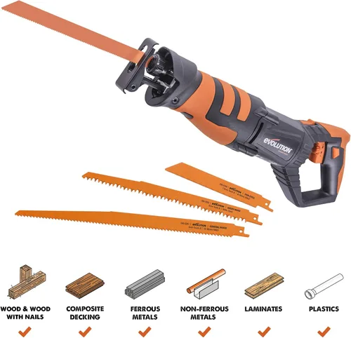 Vista 2 de Evolution Power Tools R230RCP - Sierra de vaivén con 4 cuchillas