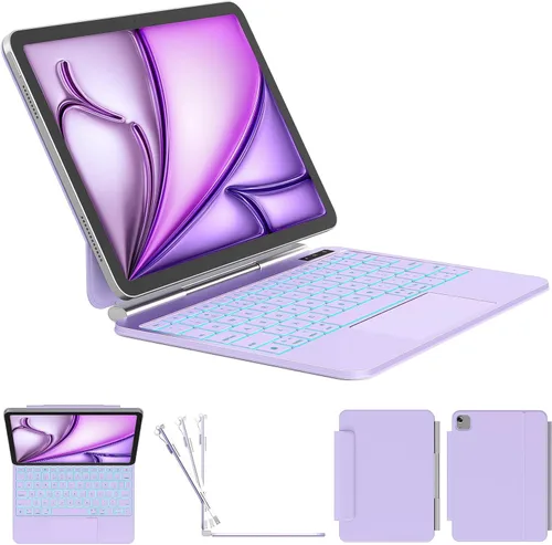 Vista 18 de Funda para teclado para iPad Air 11/Pro 11 (1-4), trackpad de Negro