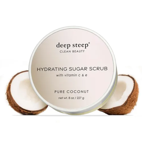 Vista 15 de Deep Steep Exfoliante de azúcar, vainilla de azúcar morena, 8 onzas, exfoliante corporal con aceite de coco orgánico, manteca de karité y aceite