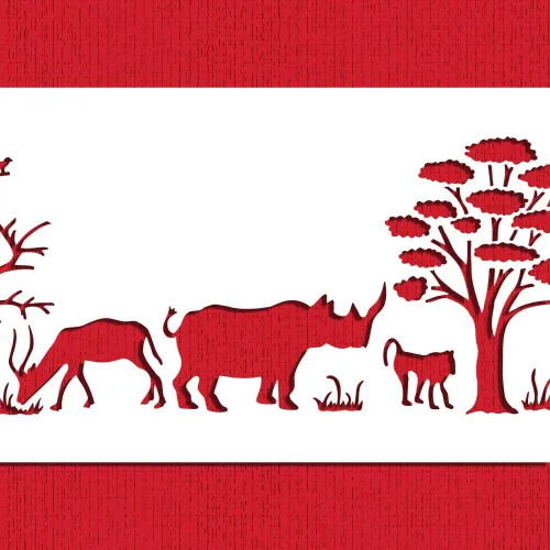 Vista 2 de Safari Animals Cake Side Stencil C956 por Designer Stencils