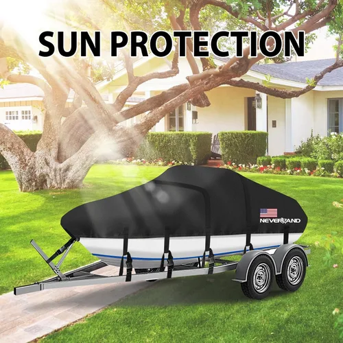 Vista 8 de Cubierta para barco 17-19 pies Fundas impermeables para barco Compatibles con bass, V-Hull y Tri-Hull, pesca y esquí, Runabout Bowrider, 17' 18' 19