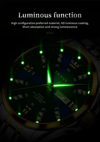 Vista 66 de OLEVS - Relojes de diamantes para hombres, relojes de vestir a prueba de agua, relojes analógicos de cuarzo de lujo con calendario de fecha y correa