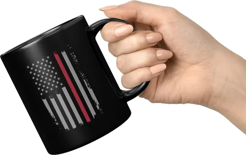 Vista 5 de Regalos patrióticos de bomberos con la bandera estadounidense para hombres y mujeres, regalos de primera respuesta para hombres, taza de café
