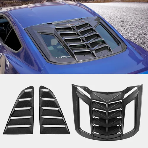 Vista 7 de HAKA TOUGH Escobillas para ventana trasera y lateral para Ford Mustang 2015-2022, cubierta de escobilla para parabrisas lateral y trasera, protector