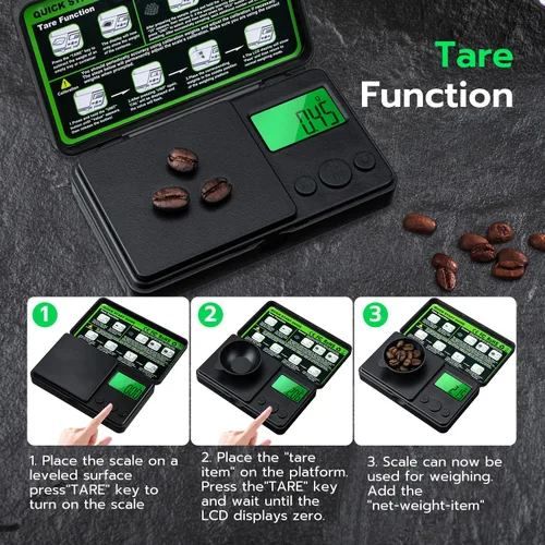 Vista 5 de Mcbazel Digital Pocket Gram Scale 500g x 0.01g High Precision Mini Kitchen Scale with LCD Display for Food, Jewelry, Coin, Coffee, Grains, Powder