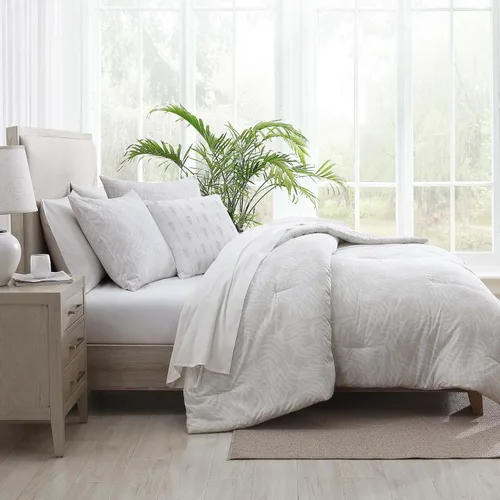 Vista 6 de Tommy Bahama - Juego de ropa de cama de 8 piezas, edredón de algodón y sábanas con funda de almohada, juego de ropa de cama de inspiración tropical
