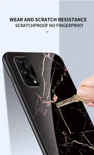 Vista 3 de IVY Funda de mármol de vidrio templado para Oppo Realme X7 Pro Case - C