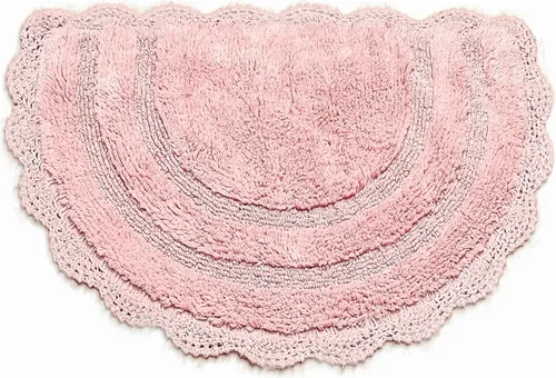 Vista 13 de Chardin home Alfombra de baño de ganchillo beige, alfombra de baño ovalada 100% algodón con borde de ganchillo artesanal hecho a mano, alfombra