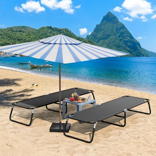 Vista 8 de GYMAX Catre de camping plegable, portátil, ultraligero y compacto, para adultos con tela Oxford, para viajes al aire libre, mochileros, senderismo