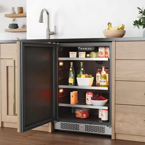 Vista 8 de Avallon ABR242SGLH Centro de bebidas de 24 pulgadas de ancho para 140 latas de bajo consumo con iluminación LED, vidrio de doble panel, panel
