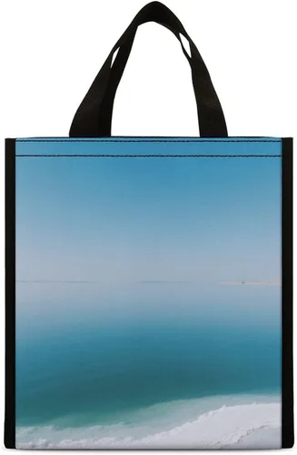 Vista 8 de Dead Sea Salt Flats Grocery Bag,Insulated And Cooler, Tote Bag,Collapsible And Reusable, Lunch Bag for Groceries Work Party Travel Picnic 10.6" H X
