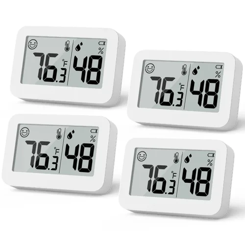 Vista 9 de DOOMAY Mini Higrómetro Termómetro de Interior, Medidor Digital de Humedad con Botón de Cambio Celsius Fahrenheit, Medidor de Humedad Monitor