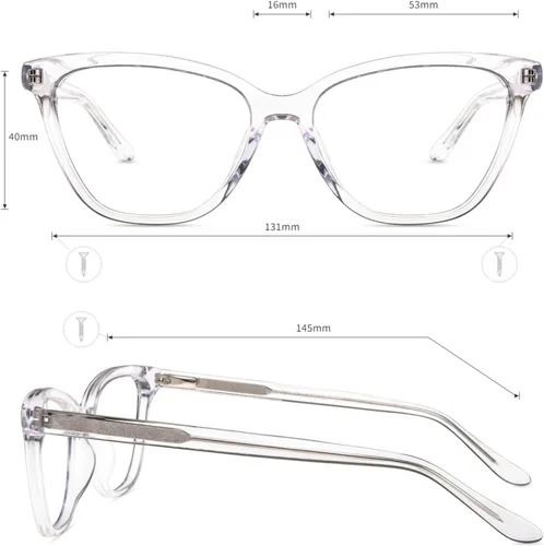 Vista 4 de Firmoo Gafas de Bloqueo de Luz Azul Vintage Ojo de Gato Gafas de Lectura para Computadora (Marco Transparente, 2.00)