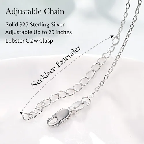 Vista 5 de PRAYMOS - Collar de plata de ley 925 con dije de cruz lateral, para mujer, ópalo sintético, cadena de 18 pulgadas y extensor ajustable de 2 pulgadas