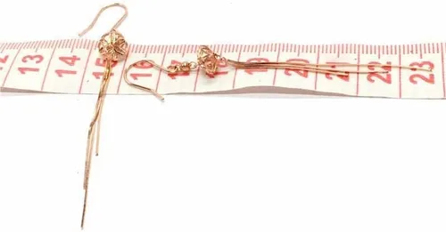 Vista 5 de SAGEKING 2024 New 585 Purple Gold Plated 14K Rose Gold Fashion Flower Long Tassel Earrings For Women Sweet Classic Light Luxury Dinner Jewelry