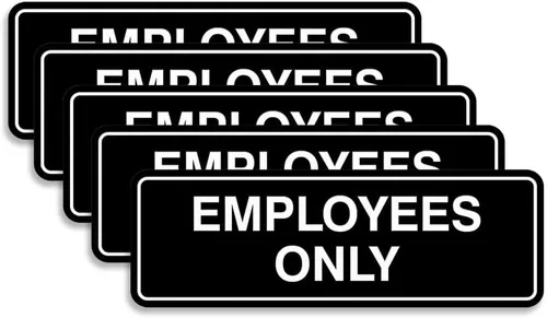 Vista 17 de Letrero estándar de solo empleados - Negro - Pequeño (1 paquete)