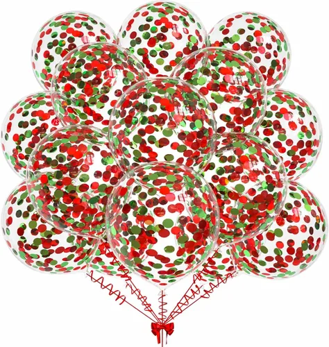 Vista 19 de 50 globos de confeti de papel de aluminio verde aguacate, globos de látex de 12 pulgadas con confeti verde aguacate en el interior para cumpleaños