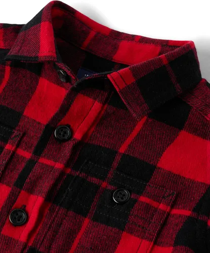 Vista 13 de The Children's Place - Camisa de franela a cuadros con mangas largas y botones para bebés y niños pequeños