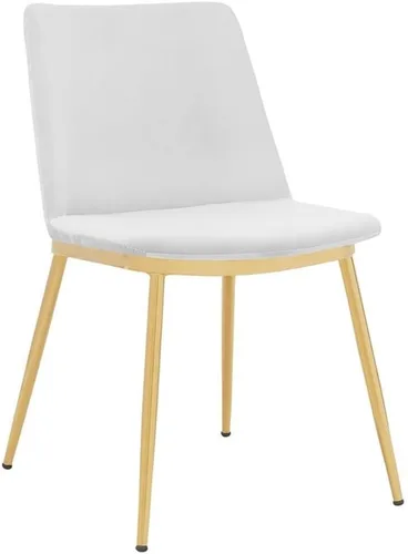 Vista 4 de Messina - Juego de 2 sillas modernas de terciopelo y metal dorado con patas de comedor