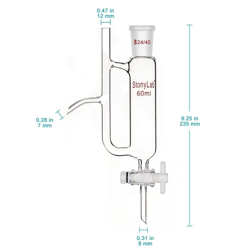 Vista 2 de stonylab Separador receptor de aceite de agua con suministro de laboratorio 24/40, 2.0 fl oz