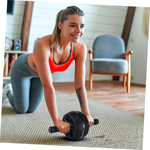 Vista 8 de NOLITOY Fitness Ab Roller Wheel with Knee Pad Core Trainer for Home Gym Exercise Equipment Smooth Forward Backward Movement for Abdominal Workout