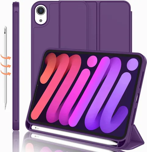 Vista 17 de iMieet Funda para iPad mini 7 2024 (A17 Pro), Funda para iPad mini 6 (8.3 pulgadas, modelo 2021), Funda para iPad mini 7ª/6ª generación con soporte