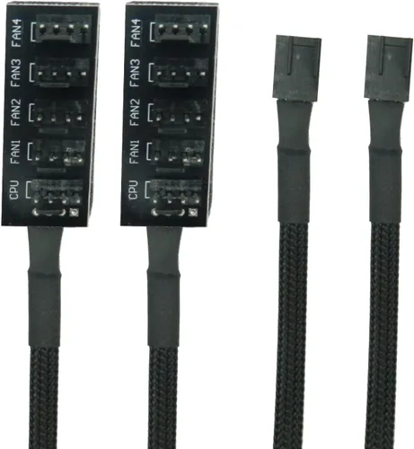 Vista 6 de Divisor de concentrador de ventilador PWM de 4 pines/3 pines, divisor de 4 vías, ventiladores de refrigeración FBHDZVV Cable de alimentación de 1 a