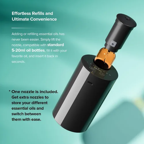 Vista 5 de Difusor de aceite esencial sin agua para aromaterapia en el hogar y en el coche, difusor nebulizador operado por batería, máquina de aire de aroma