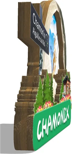 Vista 2 de Rance Chamonix - Imán de madera para nevera, 3D, monumentos de viaje, coleccionables, recuerdos, decoración hecha a mano