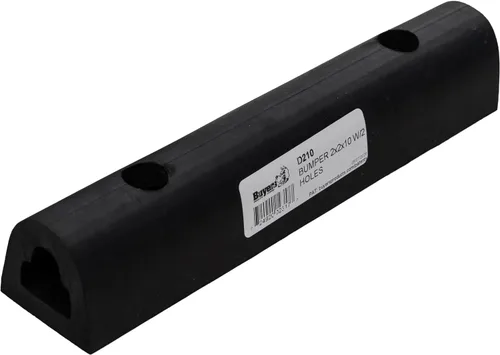 Vista 2 de Buyers Products D210 - Parachoques de goma extruida en forma de D, resistente, 2 agujeros, tamaño 2 x 2 x 10, alta resistencia al impacto