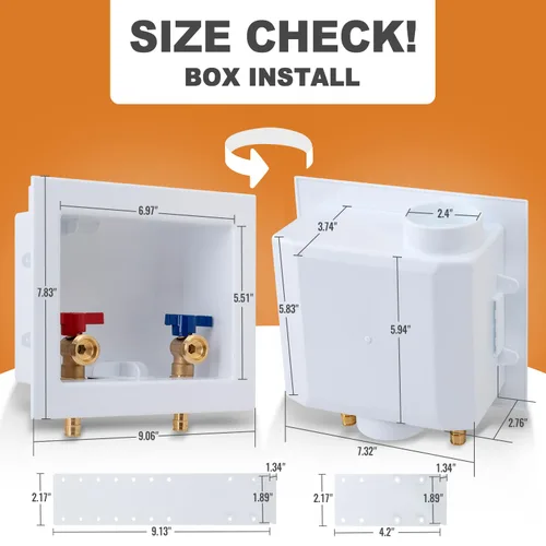 Vista 4 de SUNGATOR Pex A - Caja para lavadora, entrada de expansión Pex A de 1/2 pulgada x salida MHT de 3/4 pulgadas, caja de salida de lavandería