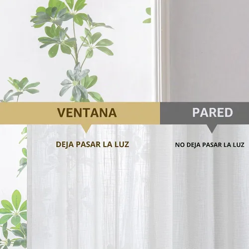 Vista 7 de MYSKY HOME Cortinas naturales de puerta francesa para ventana de puerta, 40 pulgadas de largo, cortas, semitransparentes, filtrantes de luz