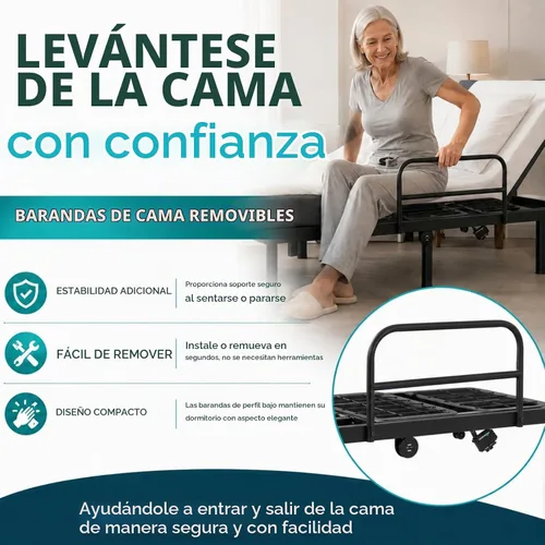 Vista 4 de Vive Base de cama ajustable (individual) – Base de cama eléctrica de metal