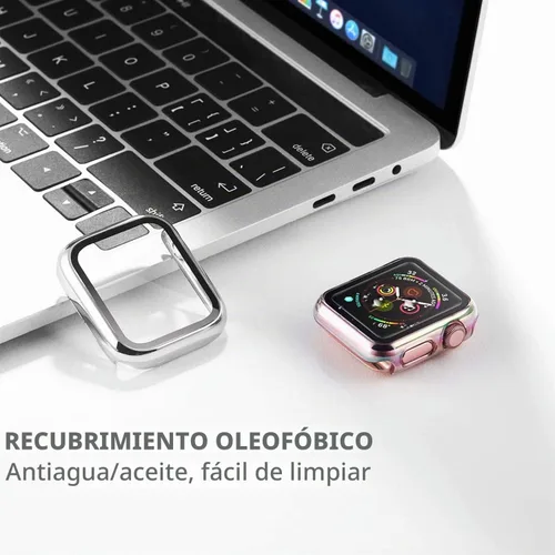 Vista 6 de Paquete de 2 fundas de vidrio templado de 1.77 pulgadas compatibles con Apple Watch Series 8 7 fundas protectoras de pantalla de vidrio templado