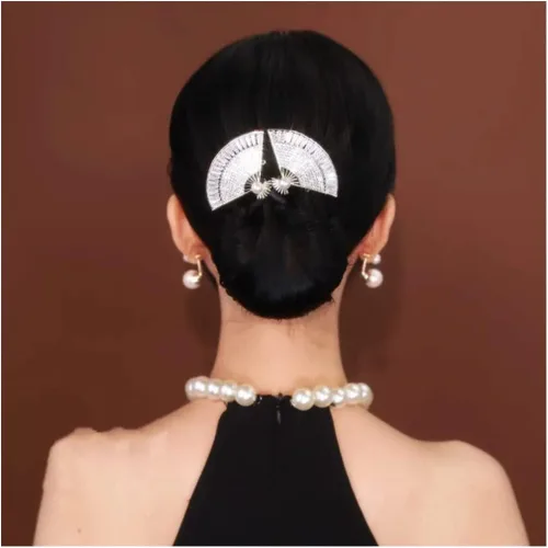 Vista 10 de Ins Style Rizador de Cabello Perezoso Elegante, Creador de Moño de Cabello de Cristal, Accesorios para el Cabello de Moño con Peinado de Torsión