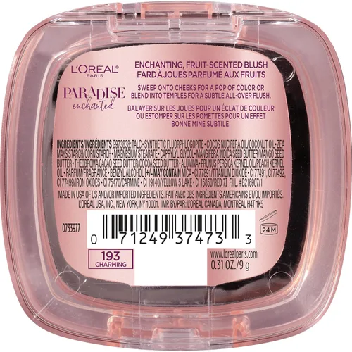 Vista 2 de L'Oréal Paris Cosmetics Paradise Enchanted - Maquillaje de rubor con aroma a frutas, encantador, 0.31 onzas