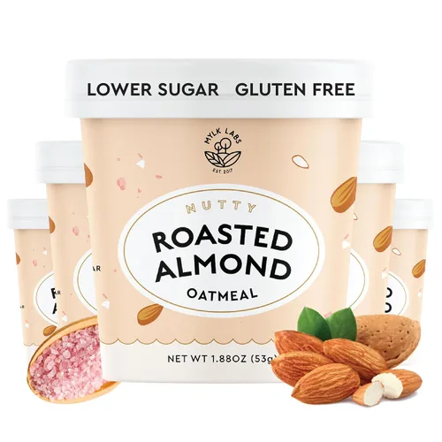 Vista 12 de Mylk Labs - Avena instantánea – Manzana – Sin nueces, sin gluten, alta fibra, alto en proteínas, desayuno bajo en azúcar, paquete de 6