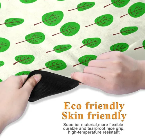 Vista 2 de Cartoon Tree Thin Yoga Mat with Bag, Non Slip Fitness Workout Mat, Foldable Suede Rubber Yoga Mat for Yoga Pilates and Fitness, 70.8" L x 26" W x 1mm