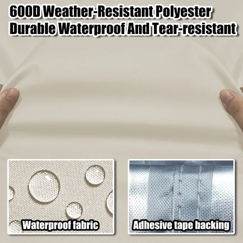 Vista 7 de Fundas para sillas de salón impermeables para exteriores, 1 paquete, poliéster 600D resistente a la intemperie, a los rayos UV y al desgarro, fundas