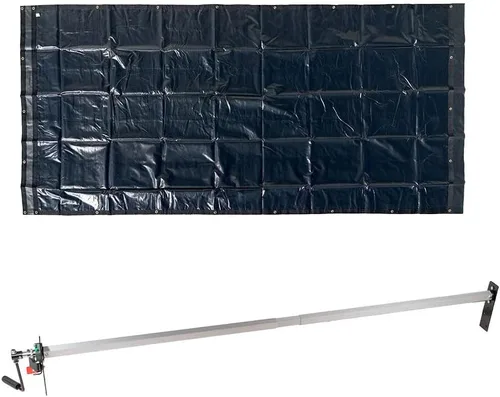 Vista 10 de Mytee Products Lona de vinilo de asfalto negro de 7 pies 6 pulgadas x 15 pies con doble bolsillo y ojales, lona de vinilo impermeable de 18 onzas
