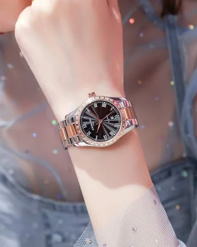 Vista 8 de Reloj mecánico automático para mujer Carnival con banda de acero inoxidable