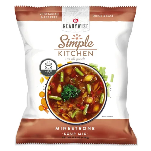 Vista 14 de Simple Kitchen - Mezcla de sopa de tomate y albahaca, 17 porciones para preparación de comidas familiares, vegetariana, sin gluten y liofilizada