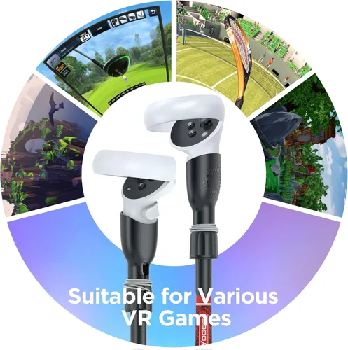 Vista 5 de YOGES VR Golf Club Handle Attachment Compatible with Oculus Quest 3 / Quest 2, Golft Golf Club Handle Accessories Compatible with Golf +, Golf 5