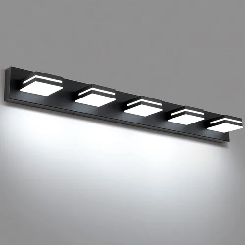 Vista 77 de SineRise - Moderna lámpara LED para tocador de baño (2 luces, 39.4 cm, regulable), iluminación de pared de baño moderna de acrílico cepillado sobre