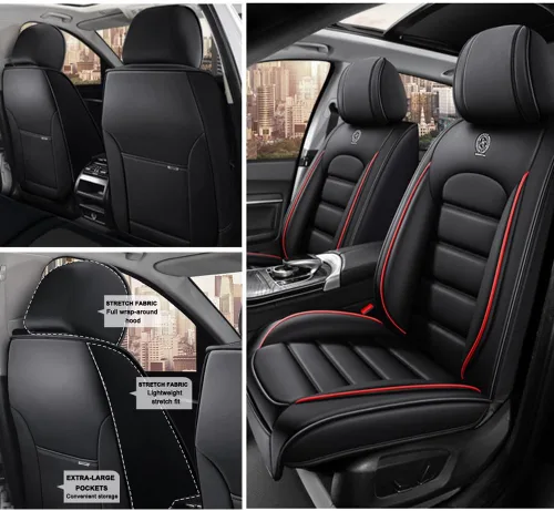 Vista 38 de 5 fundas de asiento para Chevy Aveo 2005-2023, fundas de asiento de automóvil de cuero, impermeables, antideslizantes, suaves, cómodas fundas