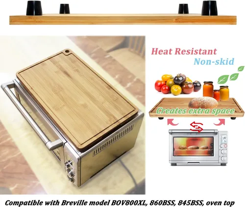 Vista 2 de Tabla de cortar de bambú apta para horno tostador Breville 860 BSS/845BSS/BOV800XL