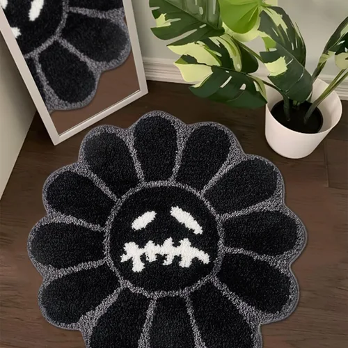 Vista 13 de Trippy Alfombra de Cara Feliz Alfombras Geniales Tufted de Secado Rápido Tapetes de Baño para Baño Antideslizantes Tapete de Baño Absorbente de Agua