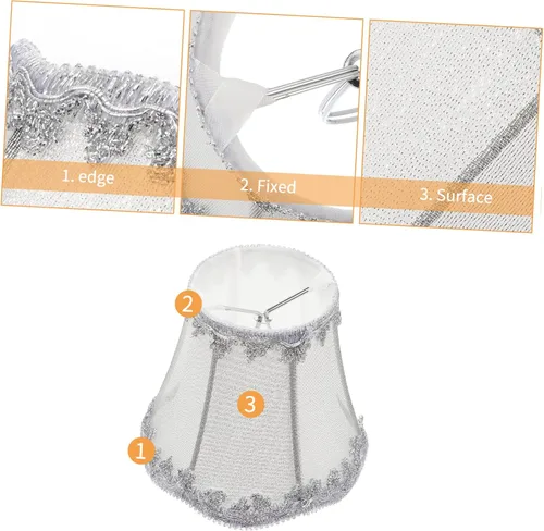 Vista 4 de DOITOOL Moderna lámpara de mesa accesorio bordado pantalla cubierta para pequeño tamaño blanco lámpara pantallas