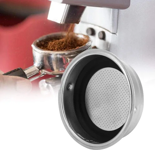 Vista 5 de Colador de cesta de café, cesta de filtro de acero inoxidable, cesta portafiltro de repuesto para máquinas de oficina en casa, portafiltro