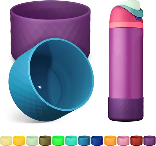 Vista 8 de 2 botas de silicona para botella de agua Owala de 24 onzas, 32 onzas, 40 onzas, funda protectora antideslizante para botellas de agua de acero